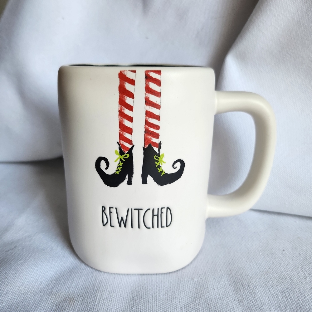 RAE DUNN I NWT Halloween Mug I BEWITCHED I black white red
